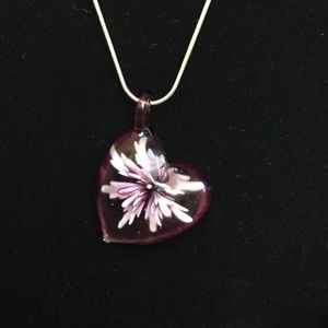 💥Sterling Chain Stunning Glass Flower💥